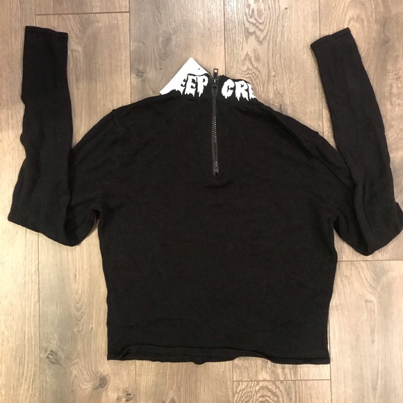 H&M CREEP Glow in The Dark Crop Sweater NWT - Picture 7 of 12